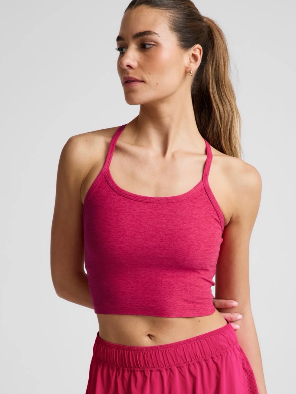 Beyond Yoga Berry Red Heather Set